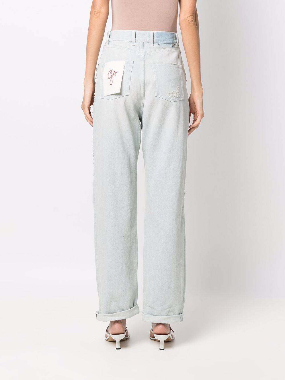 Jeans Kim con cristalli in azzurro 