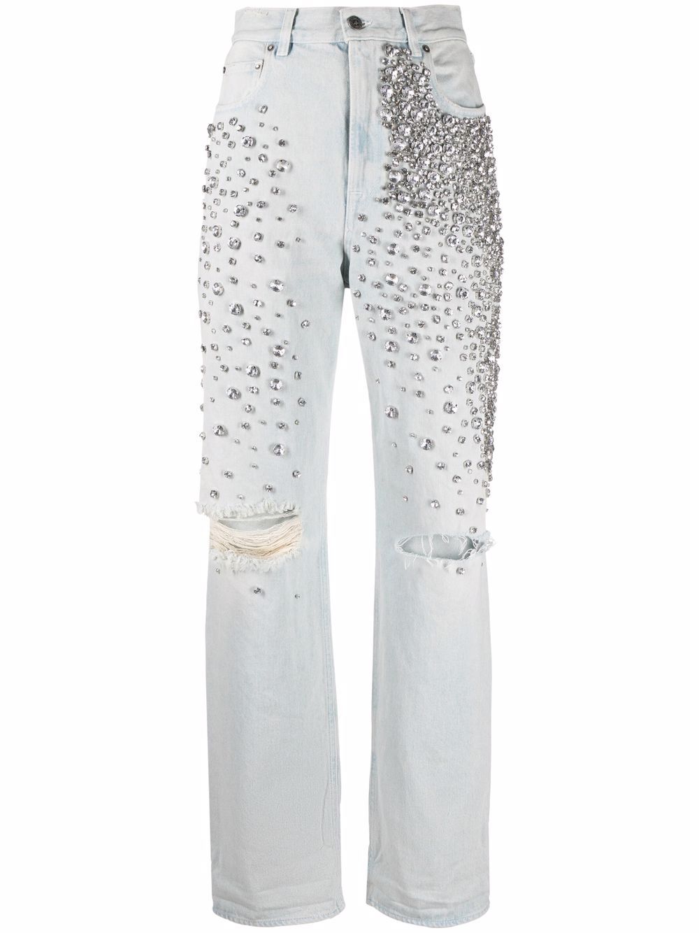 Jeans Kim con cristalli in azzurro 
