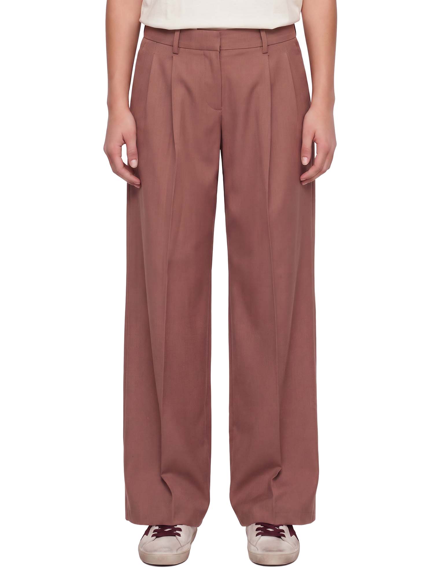 Pantaloni a gamba dritta journey in rosa 