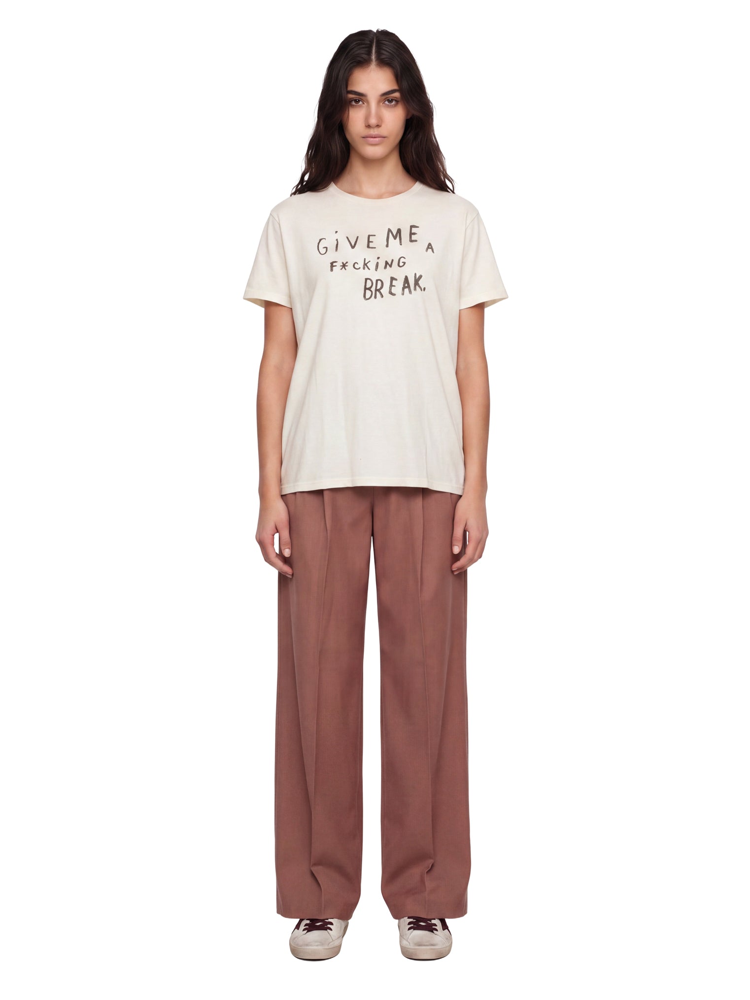 Pantaloni a gamba dritta journey in rosa 