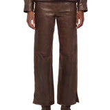 Pantaloni in pelle melany in marrone 