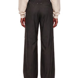 Pantaloni a gamba ampia in marrone 