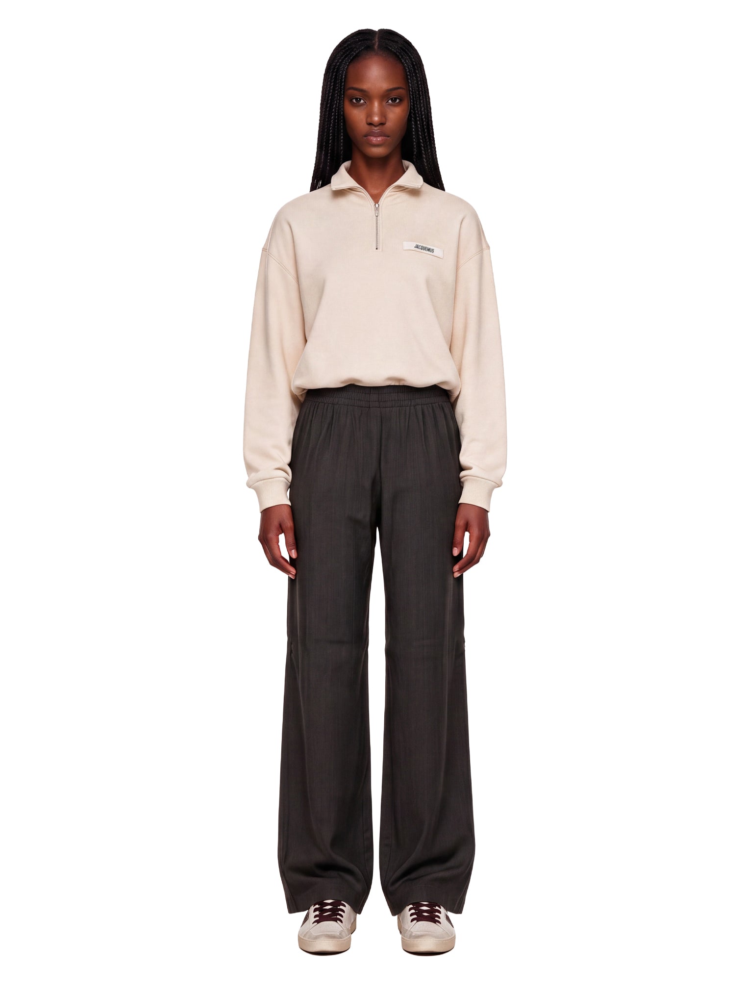 Pantaloni a gamba ampia in marrone 