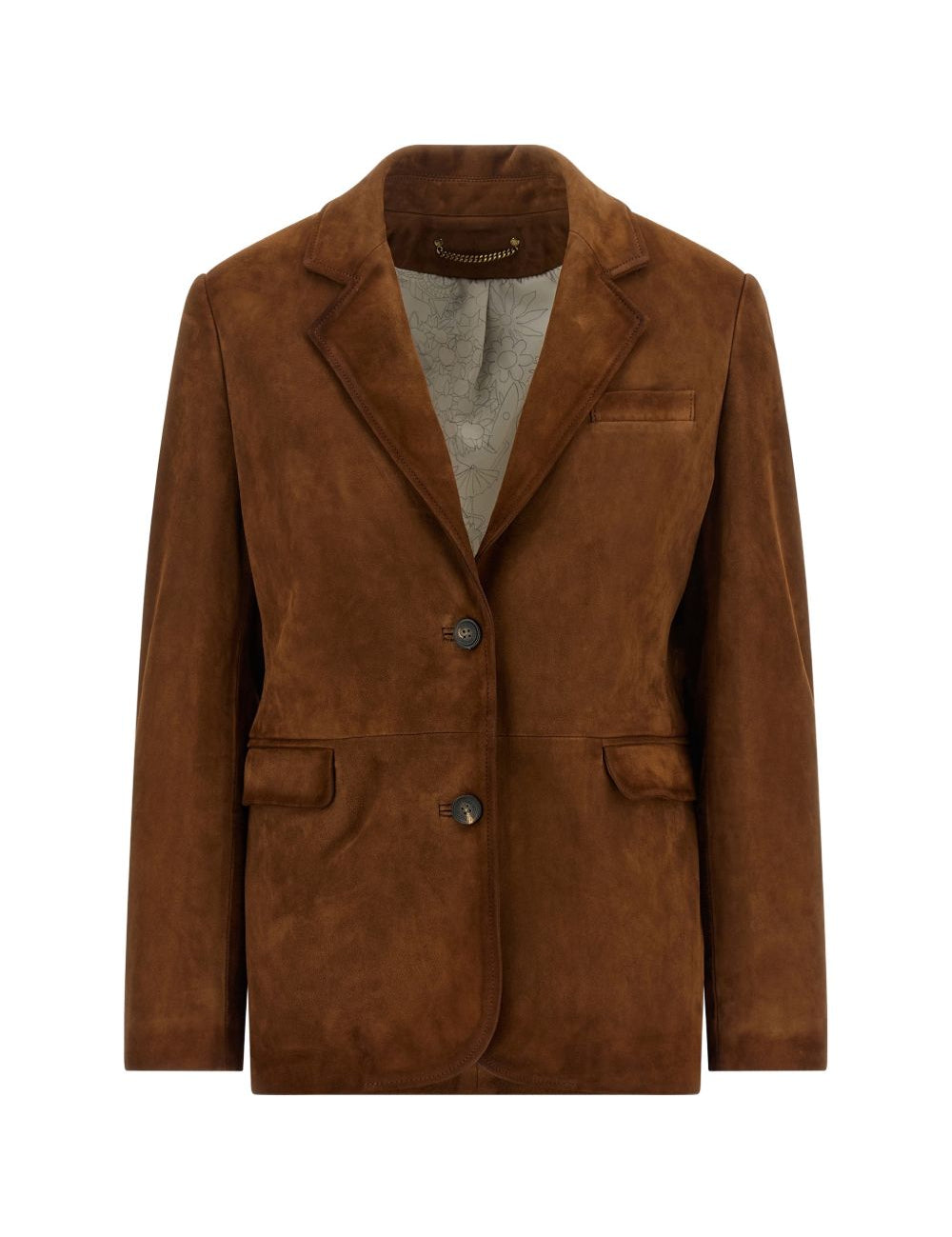 Giacca in suede monopetto Robyn in marrone 