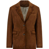 Giacca in suede monopetto Robyn in marrone 