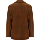 Giacca in suede monopetto Robyn in marrone 