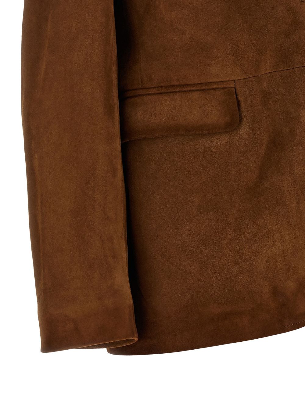 Giacca in suede monopetto Robyn in marrone 