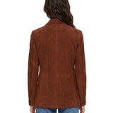 Giacca in suede monopetto Robyn in marrone 