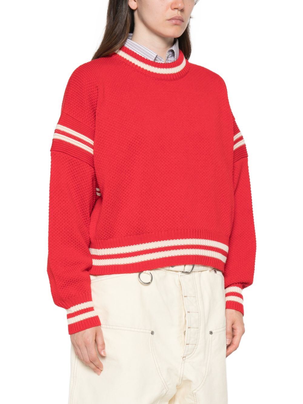 Maglione in lana con stelle ricamate 