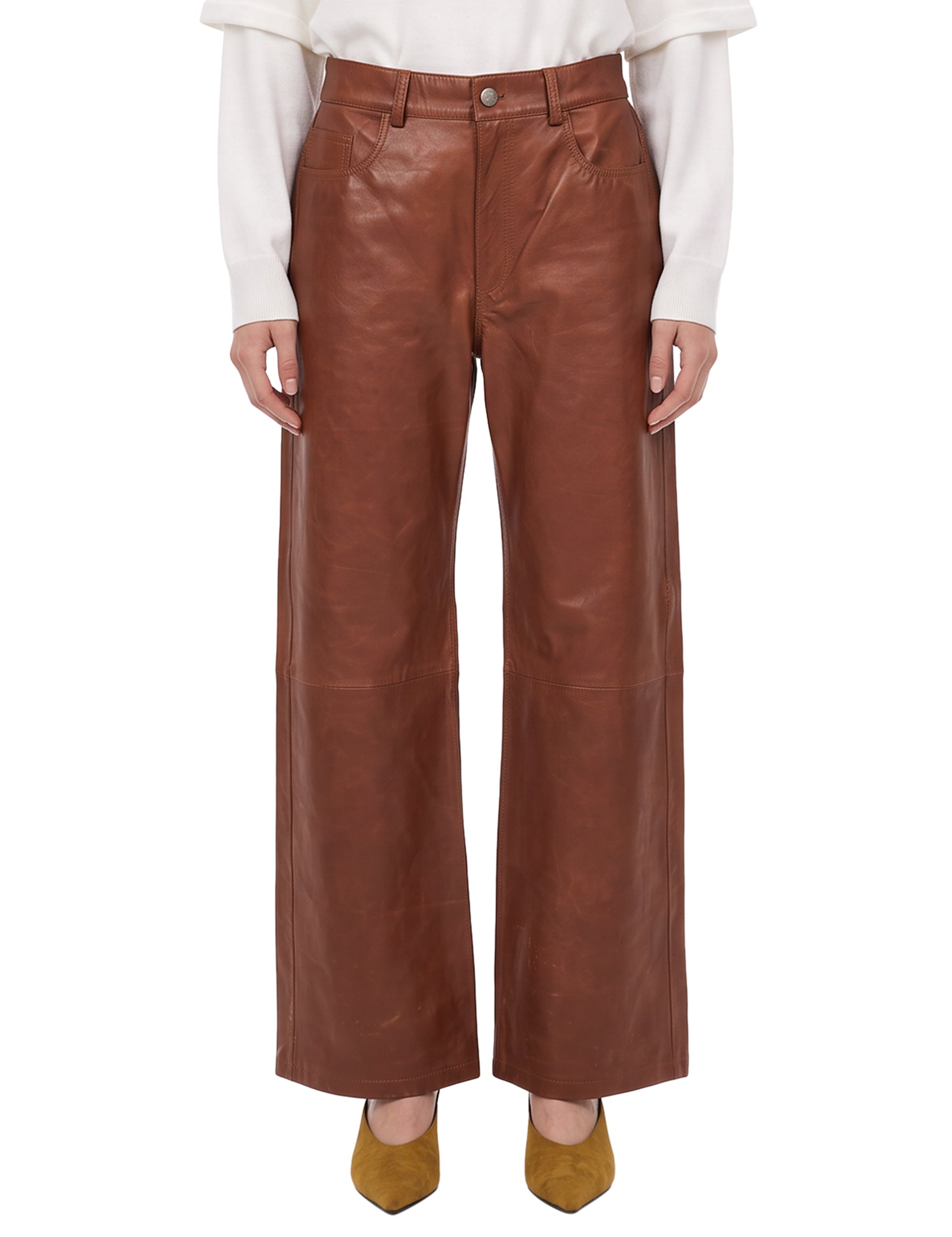 Pantaloni Winny Silky in marrone 