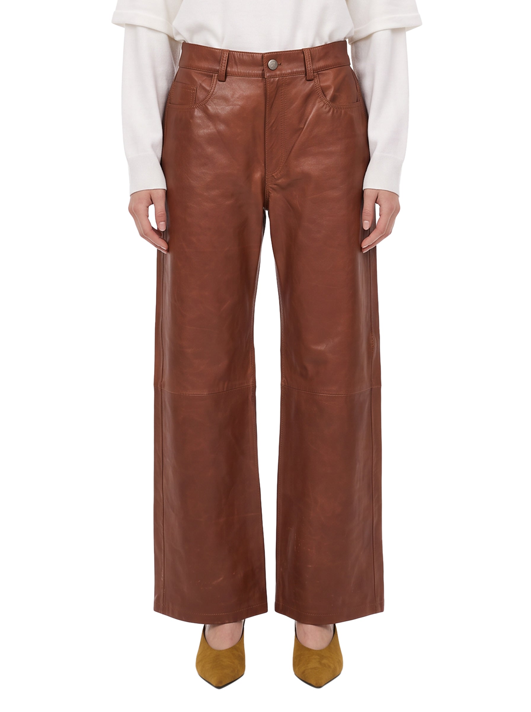Pantaloni Winny Silky in marrone 
