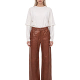 Pantaloni Winny Silky in marrone 
