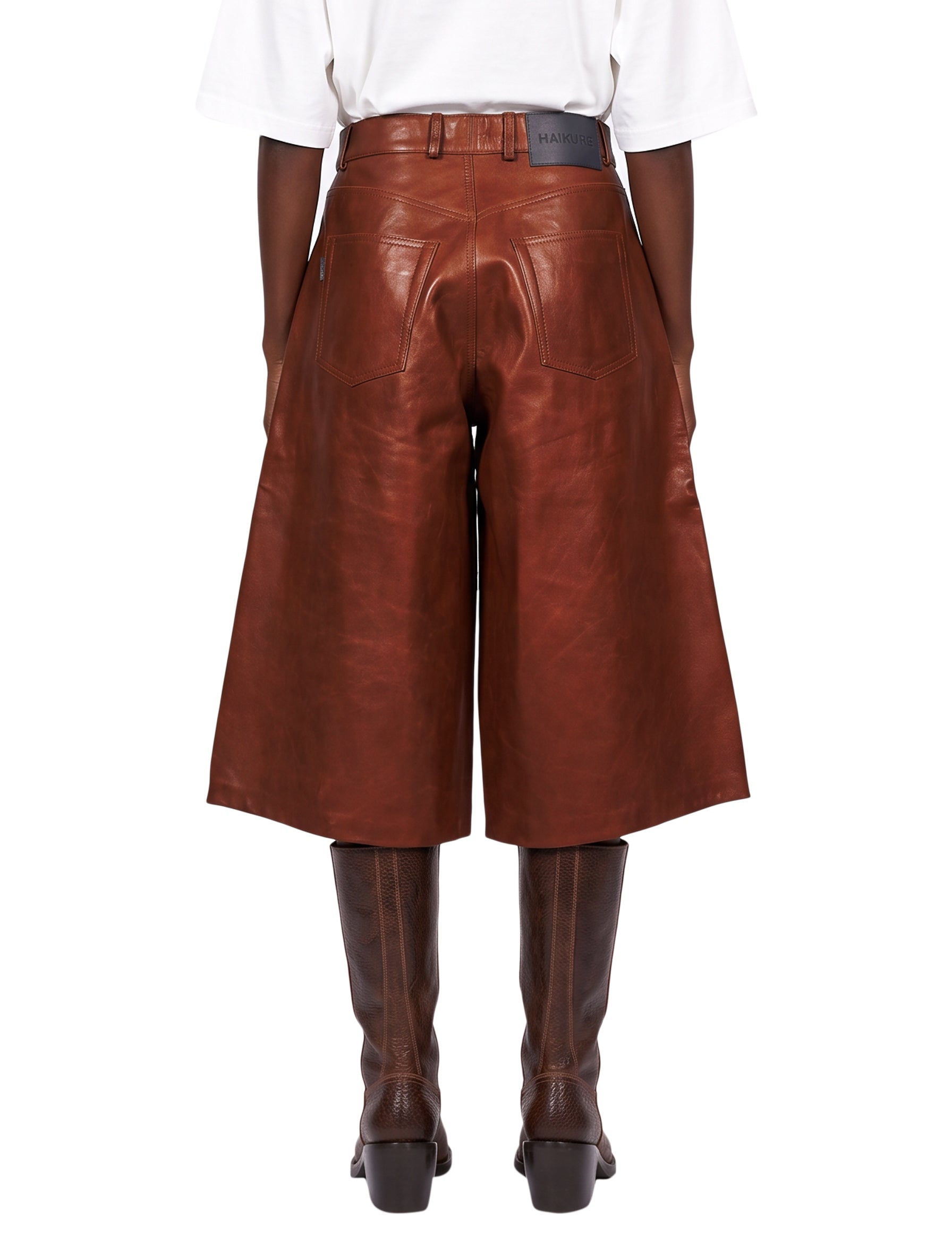 Shorts Legacy in pelle marrone 