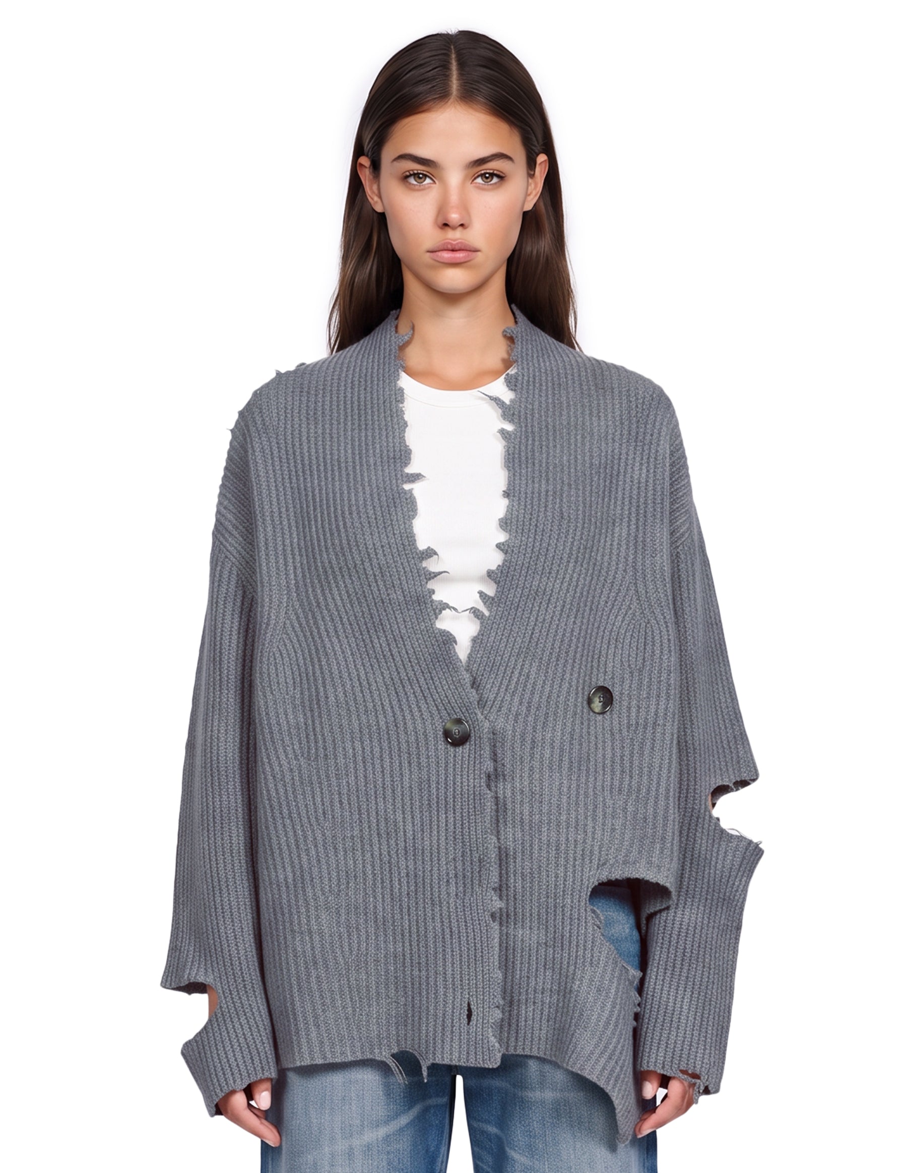 Cardigan destrutturato Courtny in grigio 