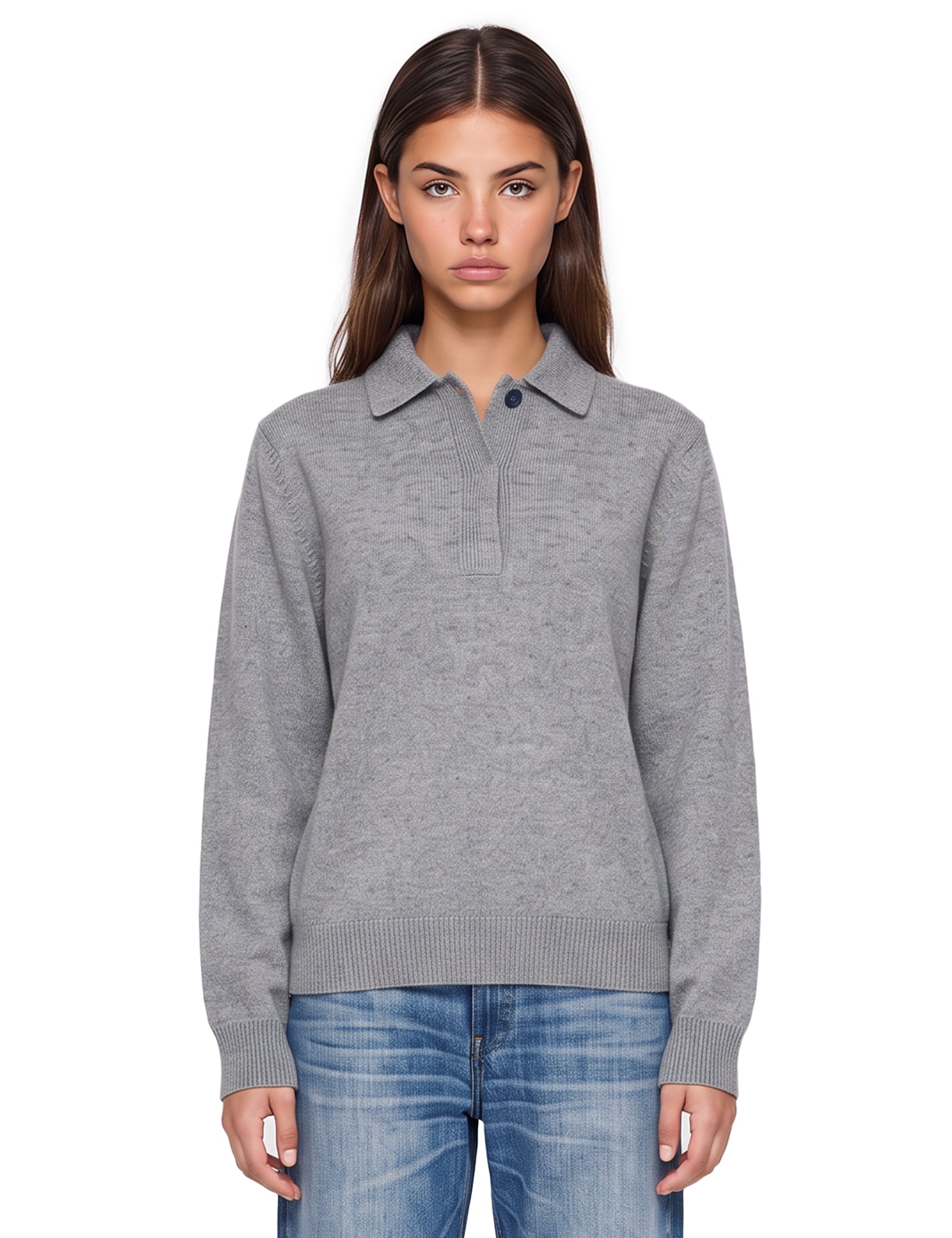 Polo manica lunga Ash in grigio 