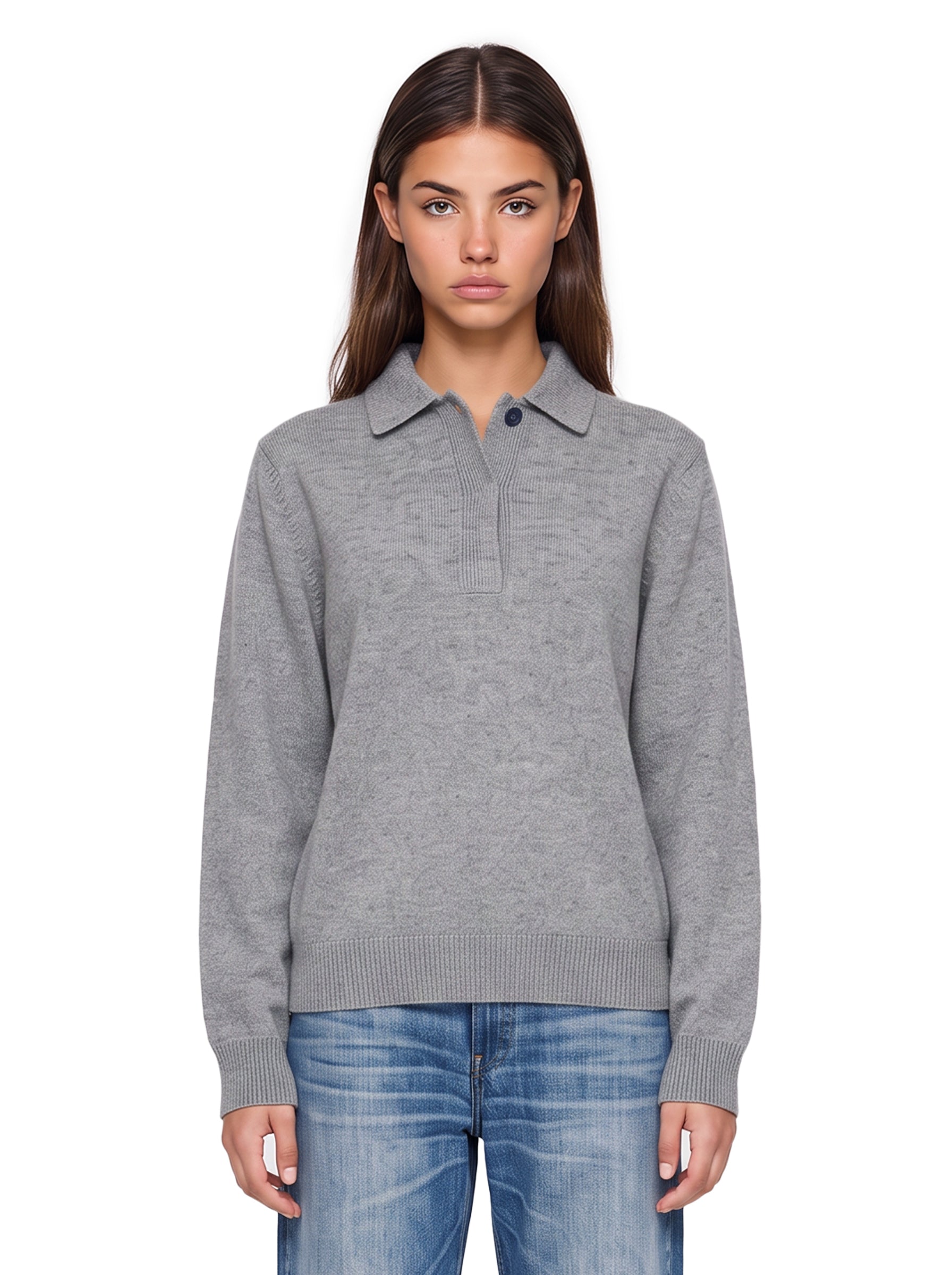 Polo manica lunga Ash in grigio 