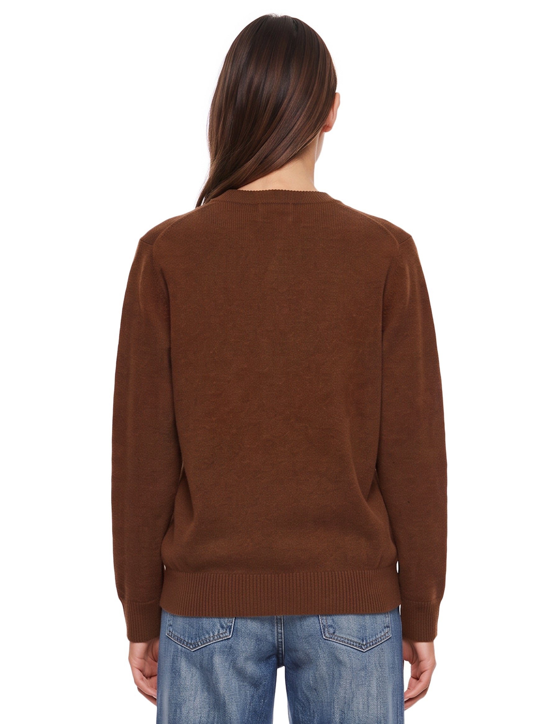 Polo manica lunga in marrone 