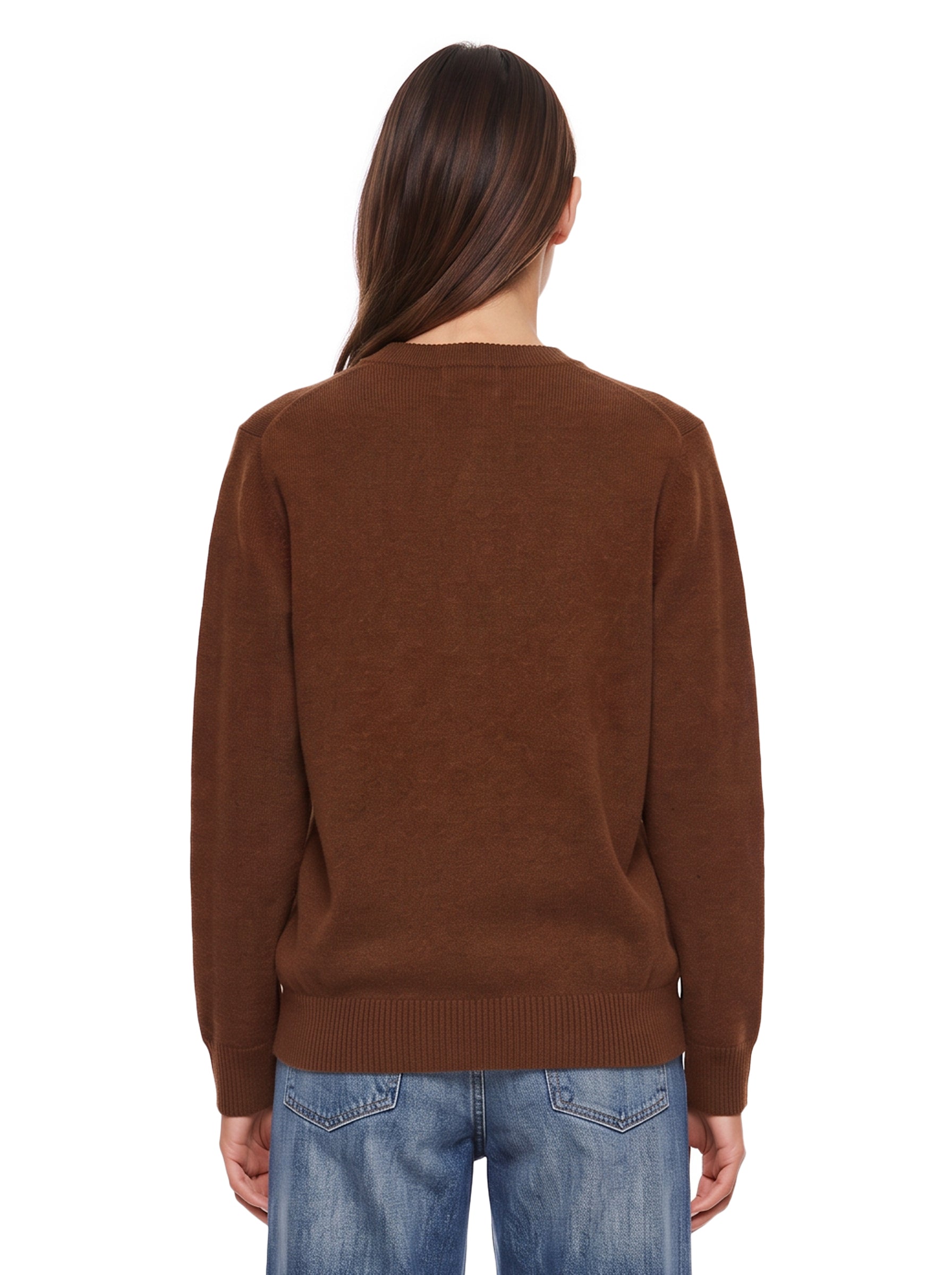 Polo manica lunga in marrone 