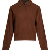 Polo manica lunga in marrone 