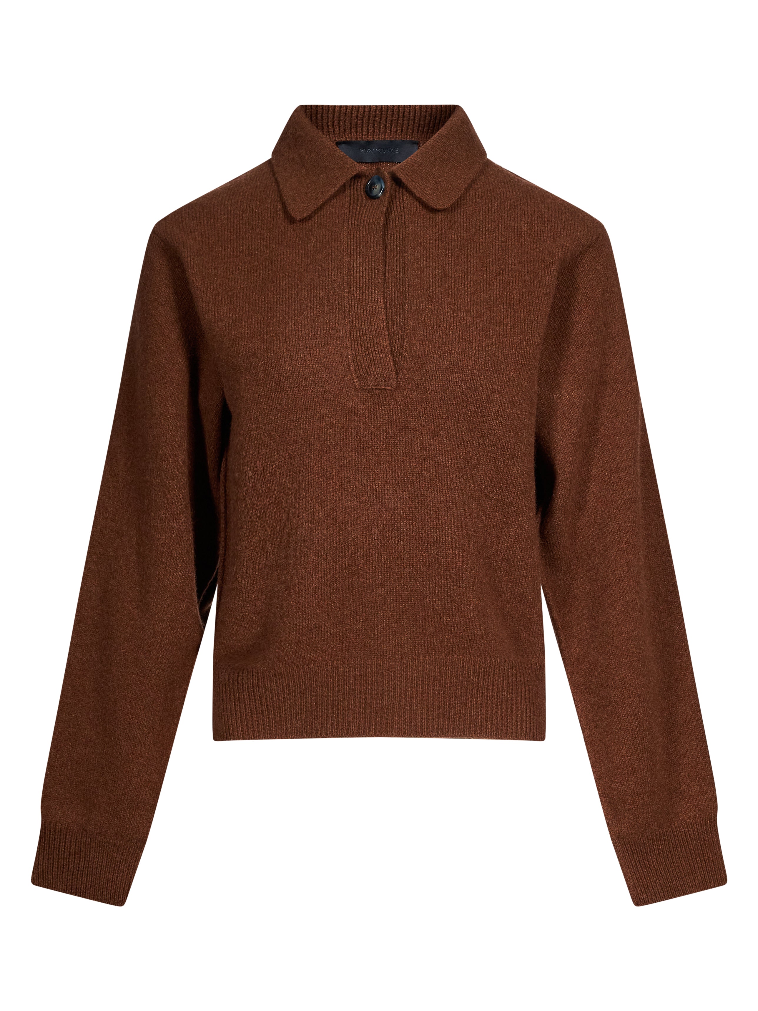 Polo manica lunga in marrone 