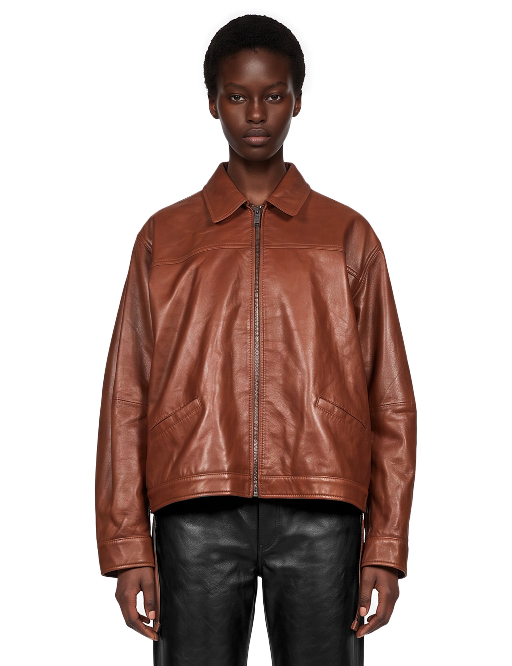 Giacca Jocelyn cropped in marrone 