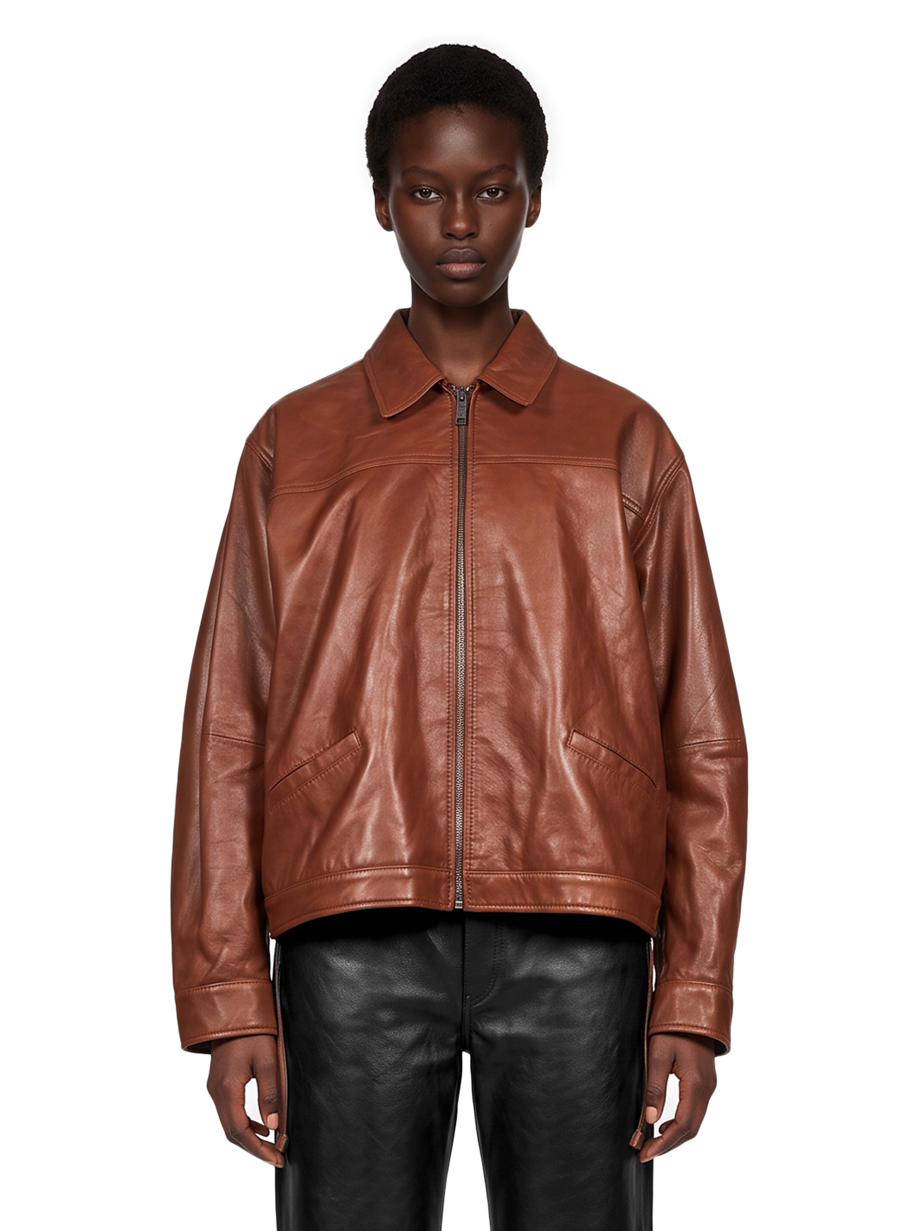 Giacca Jocelyn cropped in marrone 