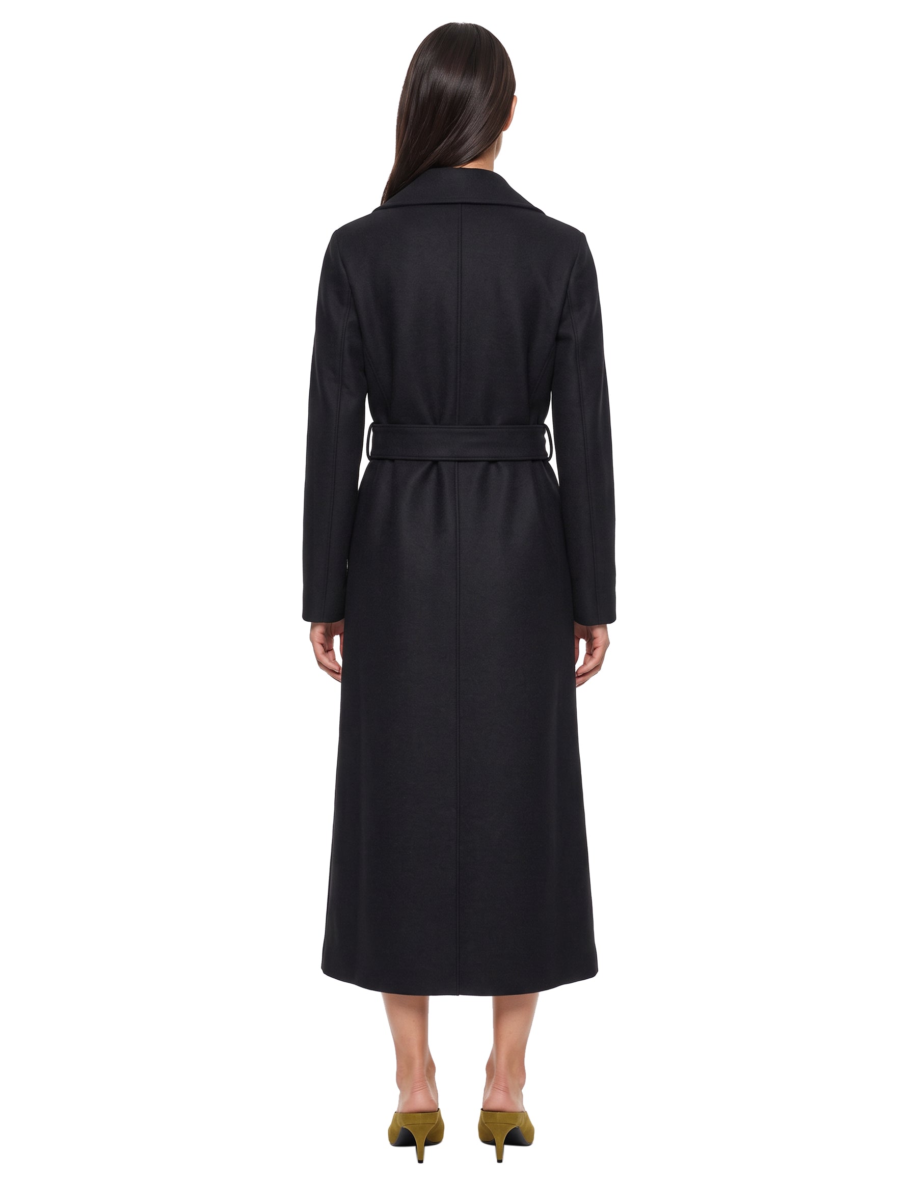 Cappotto lungo in lana pressata nero 