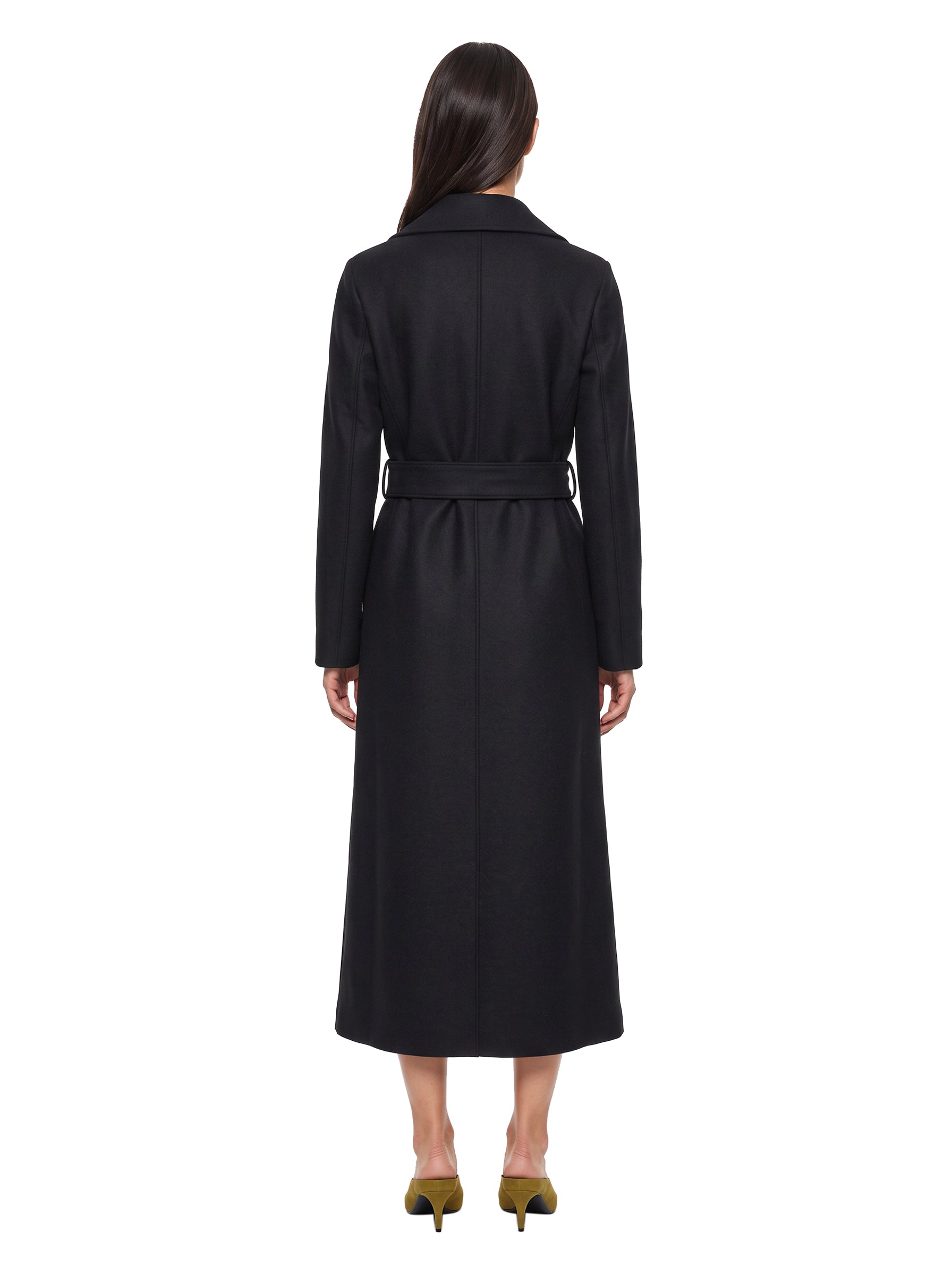 Cappotto lungo in lana pressata nero 