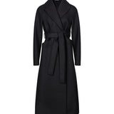 Cappotto lungo in lana pressata nero 