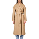 Cappotto lungo in lana pressata beige 