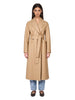 Cappotto lungo in lana pressata beige