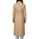 Cappotto lungo in lana pressata beige 
