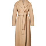 Cappotto lungo in lana pressata beige 