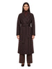 Cappotto lungo in lana pressata marrone