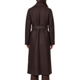 Cappotto lungo in lana pressata marrone 