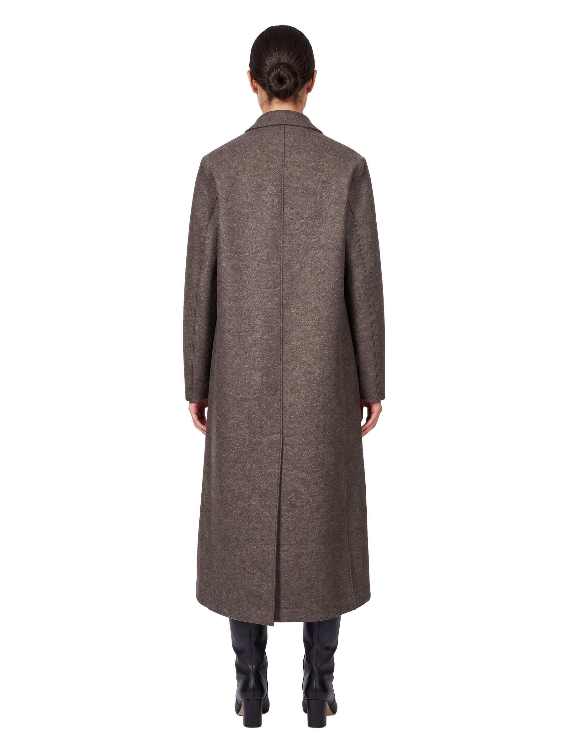 Cappotto in lana pressata marrone 