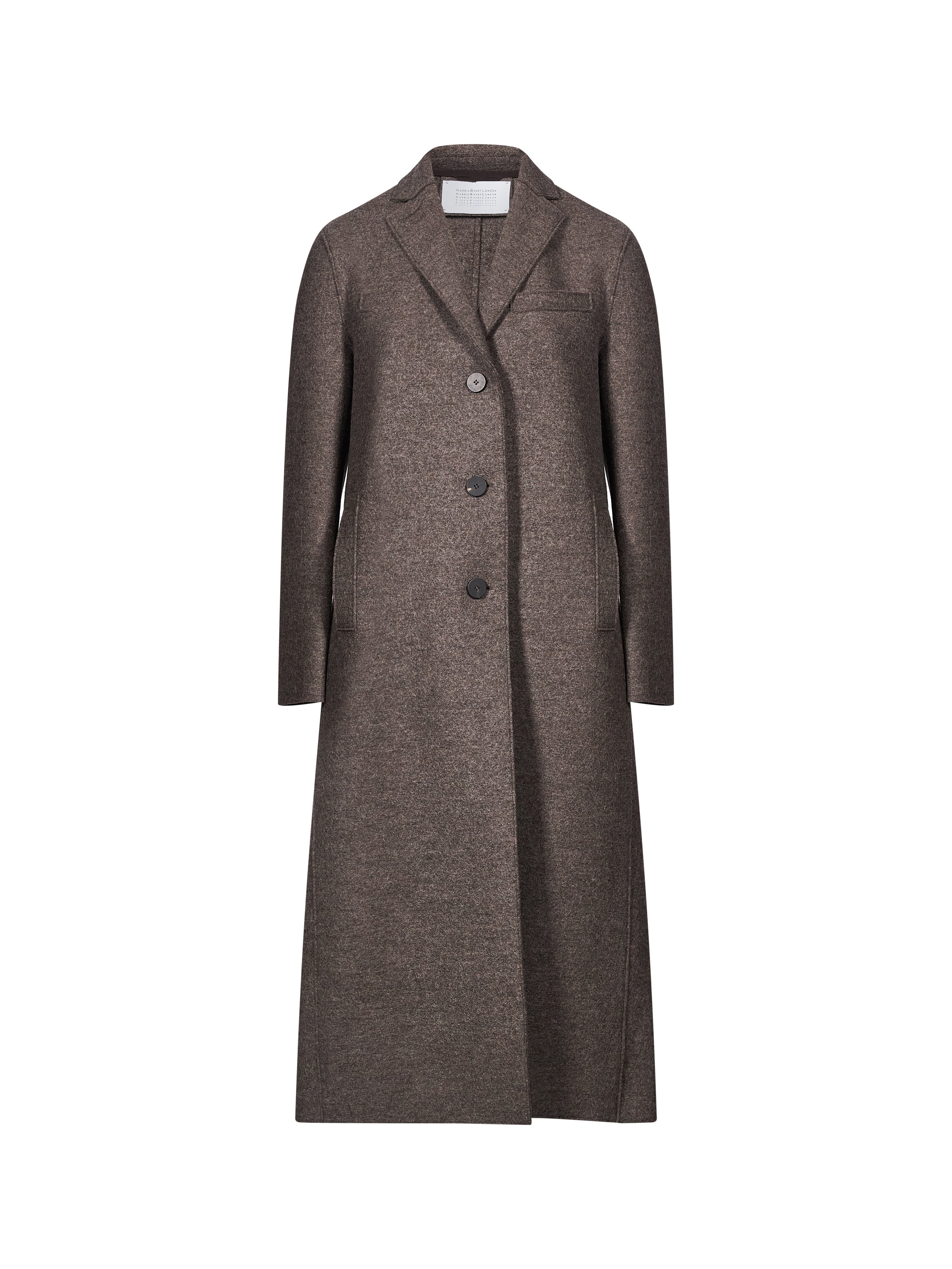 Cappotto in lana pressata marrone 