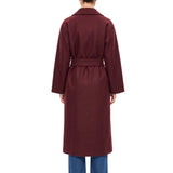Cappotto in lana pressata bordeaux 