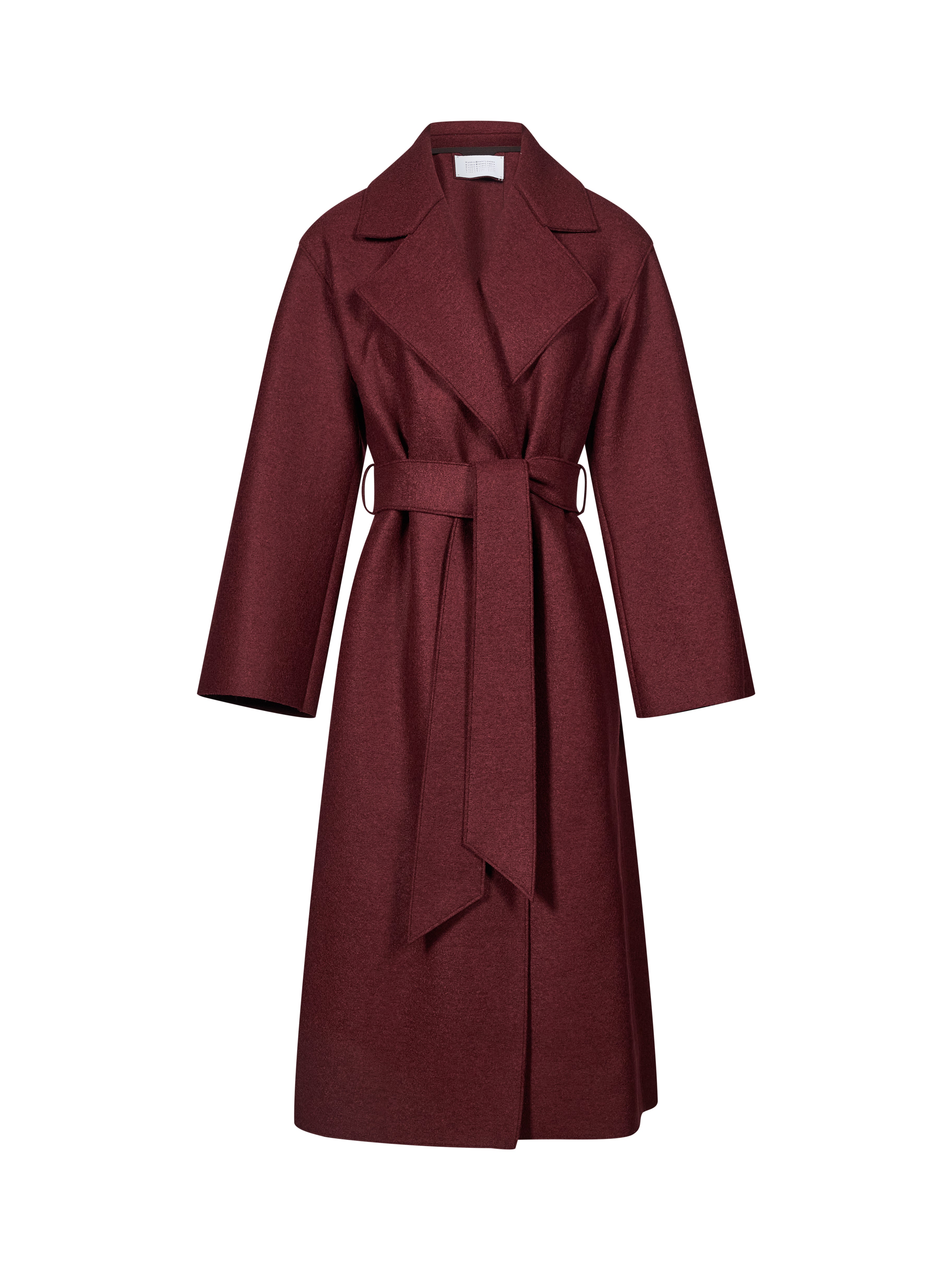 Cappotto in lana pressata bordeaux 