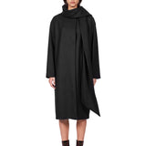 Cappotto con sciarpa in nero 