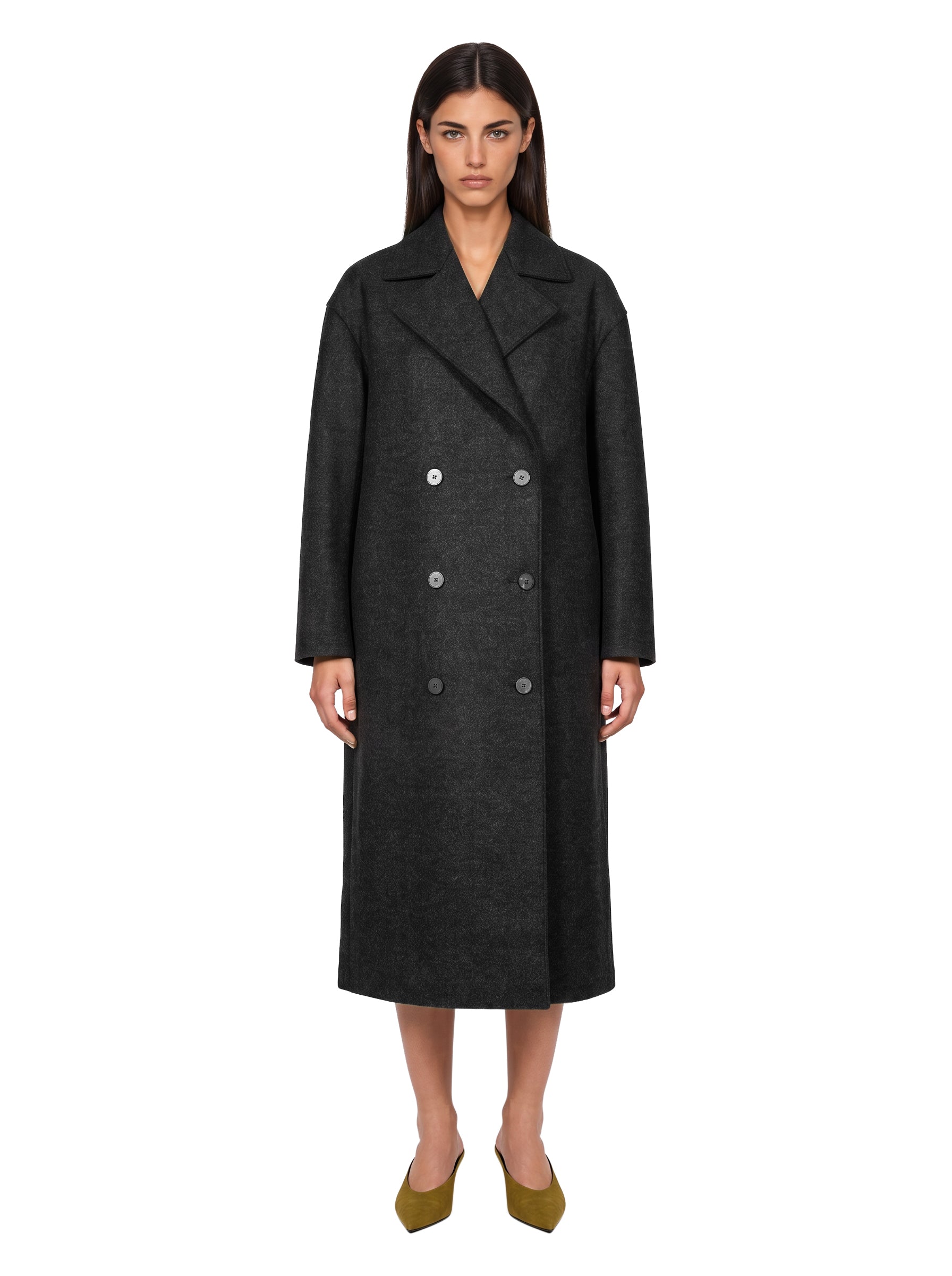 Cappotto doppiopetto oversize in grigio 