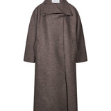 Cappotto collo imbuto oversize in marrone 