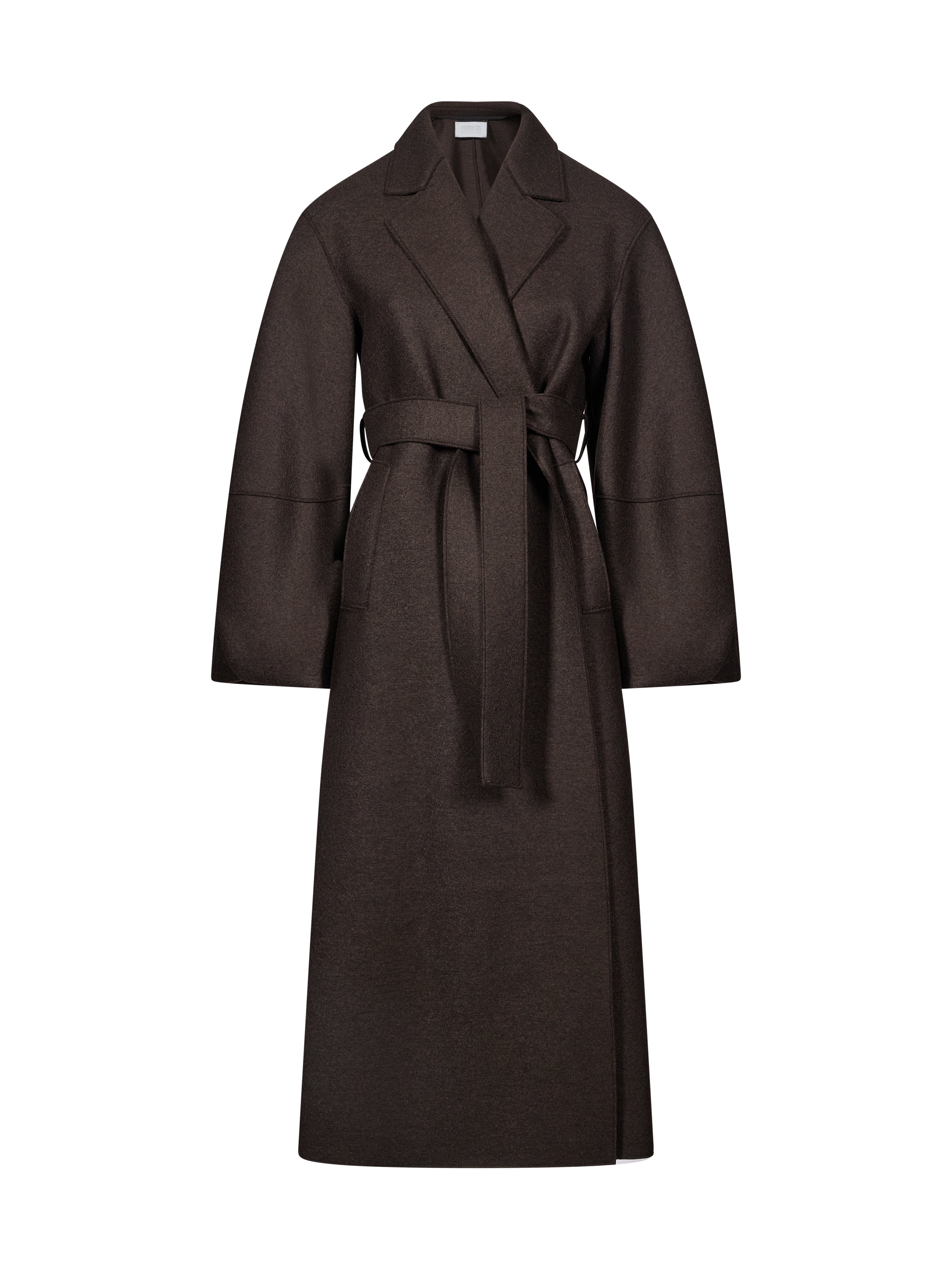 Cappotto con maniche a sbuffo in marrone 