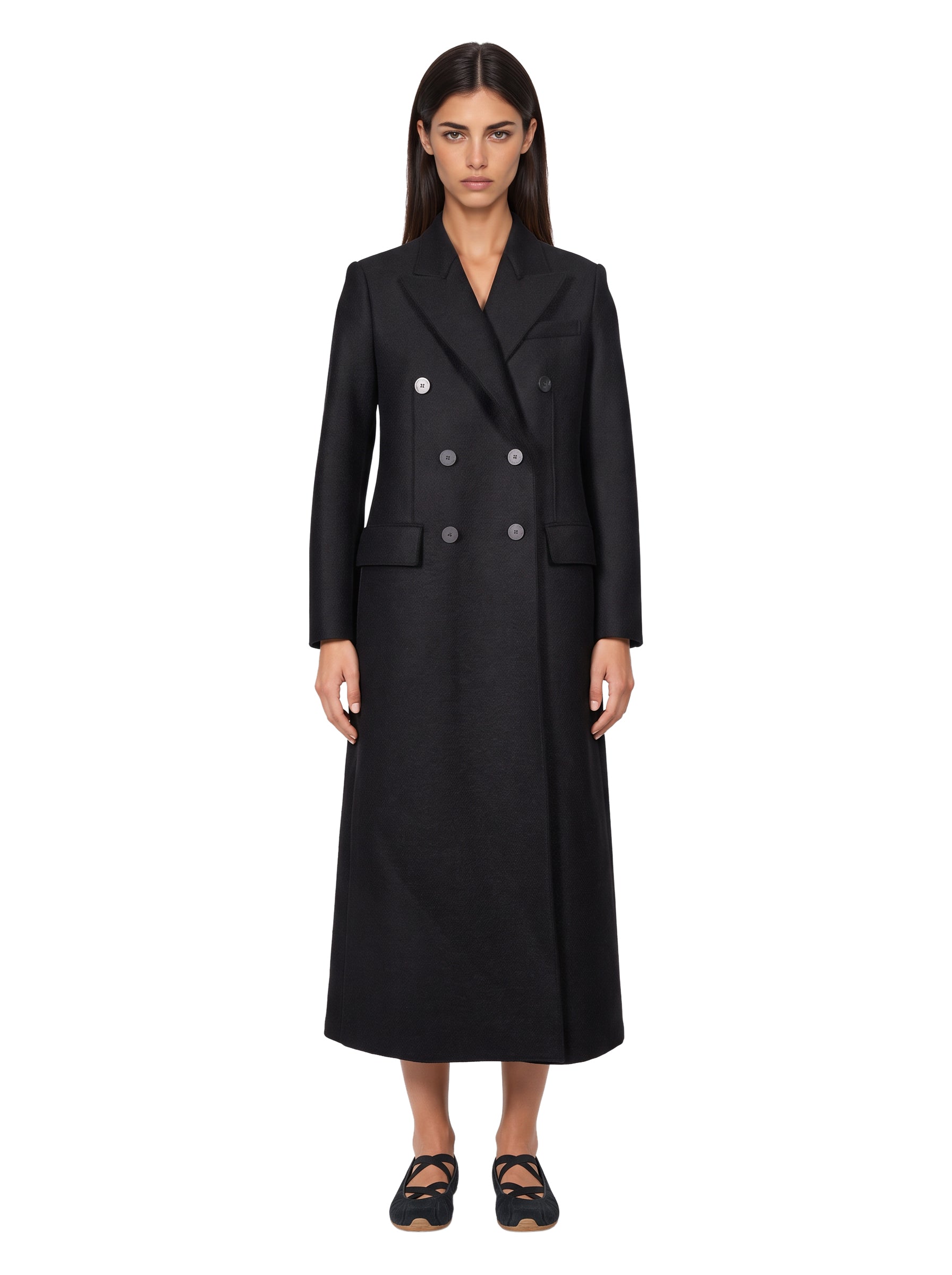 Cappotto doppiopetto in nero 