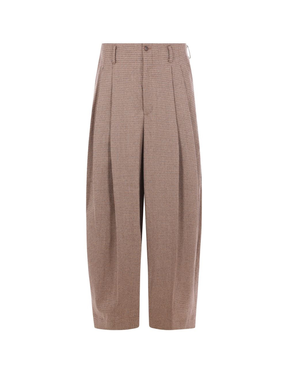 Pantaloni con doppia pinces in beige 