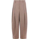 Pantaloni con doppia pinces in beige 