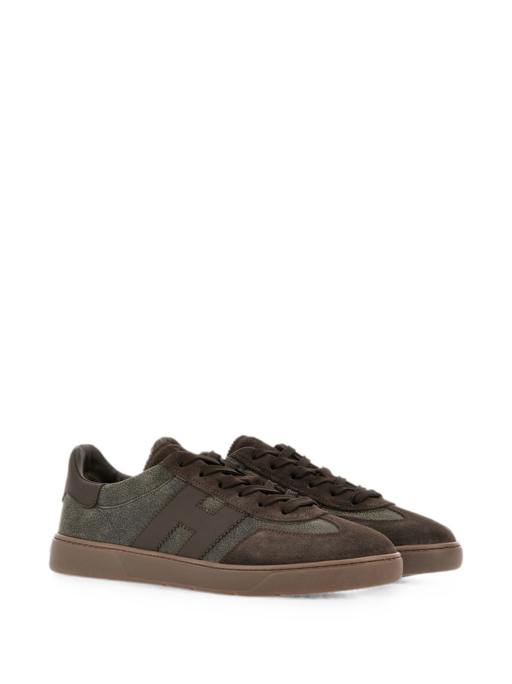 Sneakers basse cool in verde e marrone 