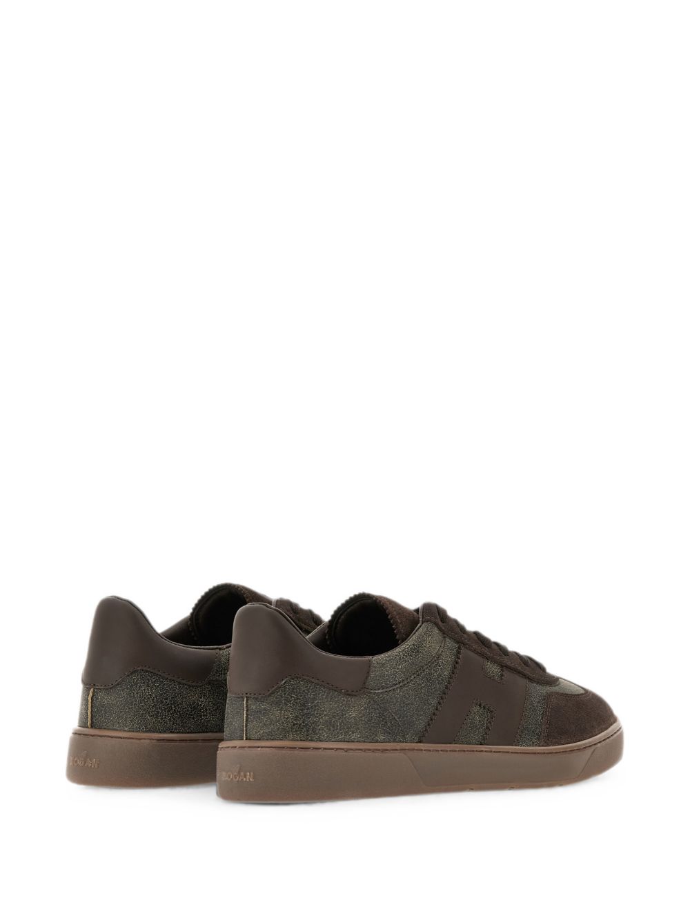 Sneakers basse cool in verde e marrone 