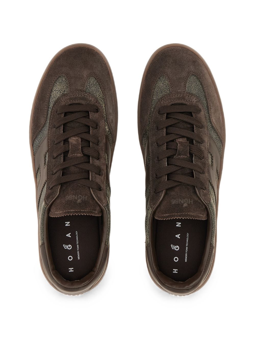 Sneakers basse cool in verde e marrone 