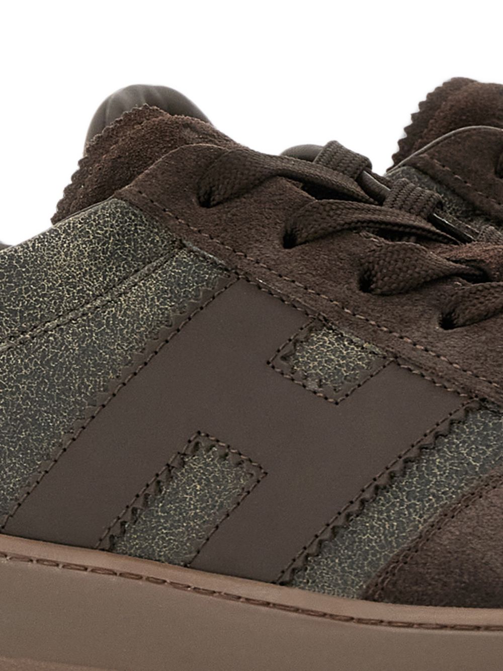 Sneakers basse cool in verde e marrone 